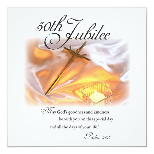 Golden Jubilee Religious Life, Cross Candle Invitation