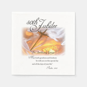 Golden Jubilee Religious Life, Cross Candle Paper Napkins