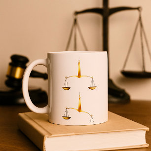 Golden Justice Scales Balanced vs Unbalanced Coffee Mug