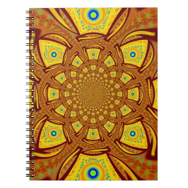 Golden Kaleidoscope Art Print Notebook (Front)