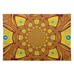 Golden Kaleidoscope Art Print Placemat