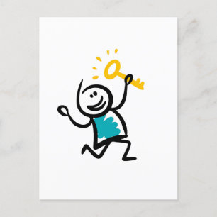 Golden key holiday postcard