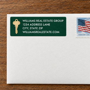 Golden Key Real Estate Christmas Holiday Address Label