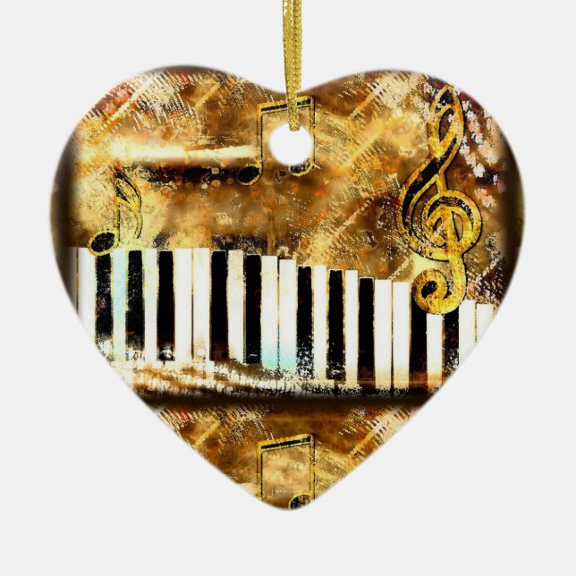 Golden Keyboard Ceramic Ornament (Front)
