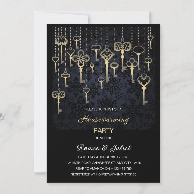 Golden Keys Homewarming Party Invitation (Front)