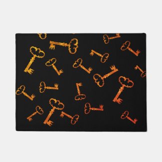 Golden keys Vintage Art  Door Mat