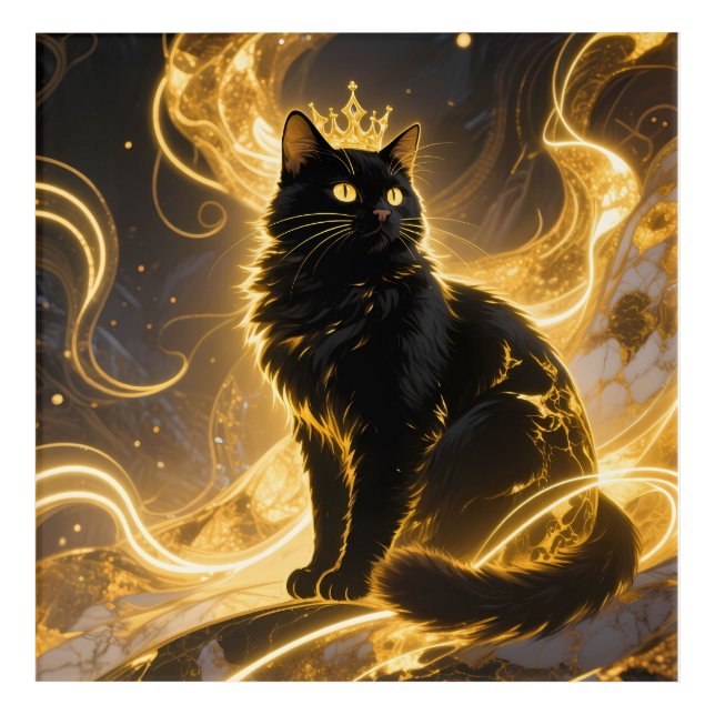 Golden King Cat One Acrylic Print (Front)