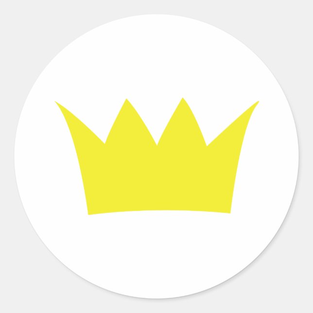 Golden King Crown Classic Round Sticker (Front)