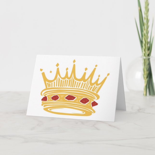 Golden King's Crown Queen's Jeweled Royal Royalty Card (Front)