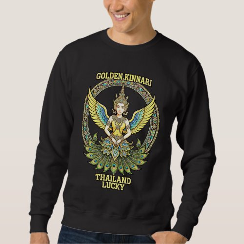 Golden Kinnari Thailand Lucky Vintage Art Design Sweatshirt