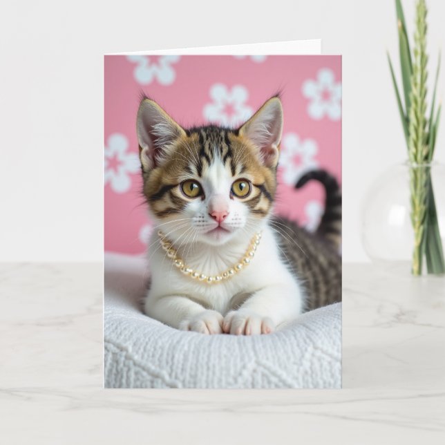 Golden Kitten Mothers Day Card (Front)