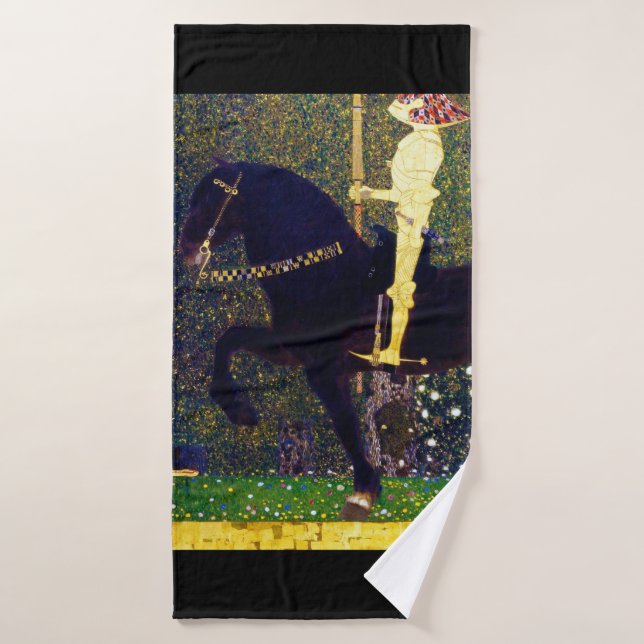 Golden Knight, Gustav Klimt Bath Towel (Bath Towel)