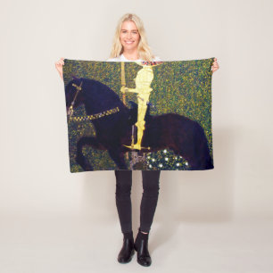 Golden Knight, Gustav Klimt Fleece Blanket