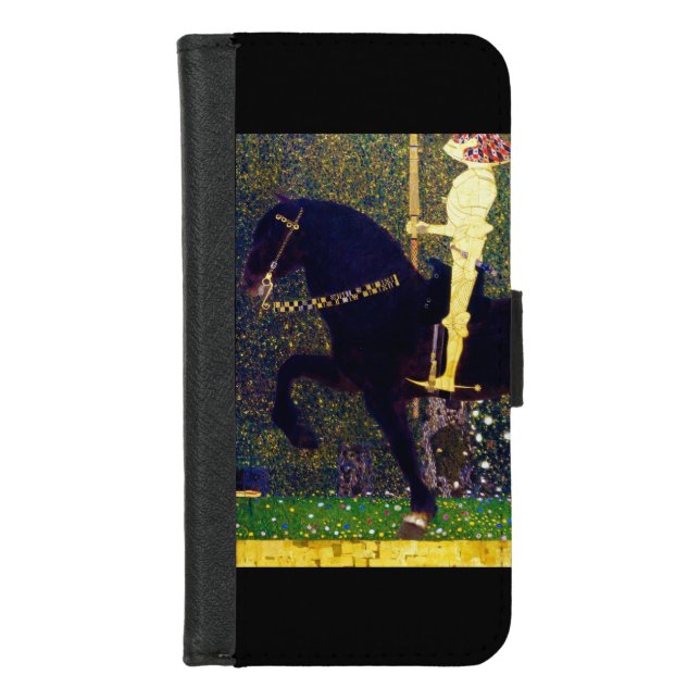 Golden Knight, Gustav Klimt iPhone Wallet Case (Front)