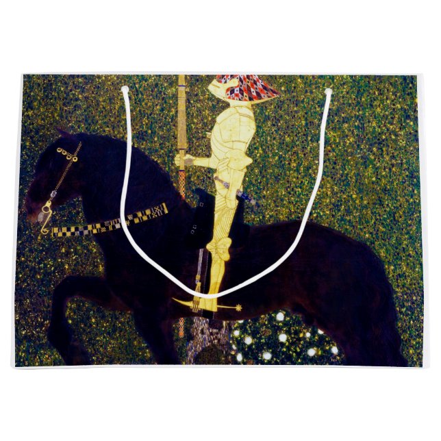 Golden Knight, Gustav Klimt Large Gift Bag (Front)