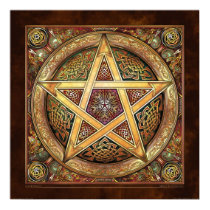 Golden Knotwork Pentacle Poster (22x22")