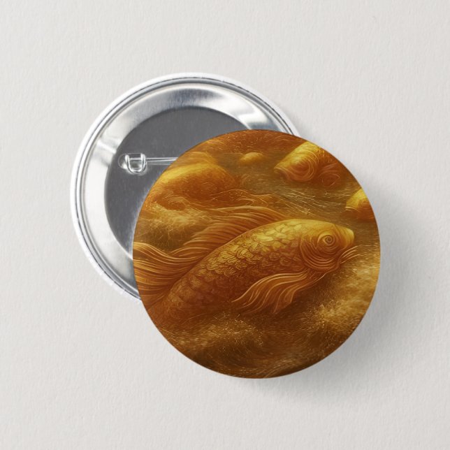 Golden Koi Button (Front & Back)