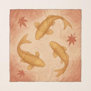 Golden Koi - Elegant Japanese Hijab Scarf