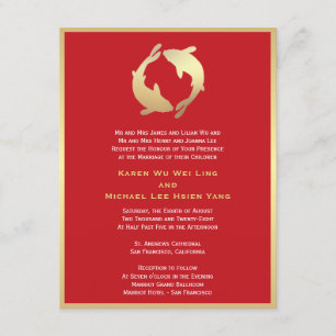 Golden Koi Wedding Invitation