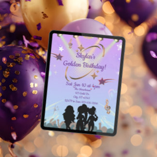 Golden KPOP birthday Invitation