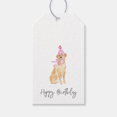 Golden Lab Dog Happy Birthday Hat Pet Sweet Gift Tags