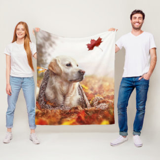 Golden Lab Fleece Blanket