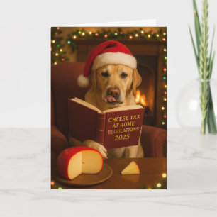 Golden Labrador Cheese Tax Christmas Holiday card