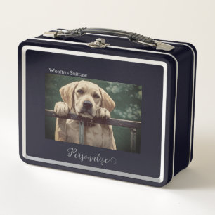 Golden Labrador Dog Woofter Vacation Pet Suitcase Metal Lunch Box