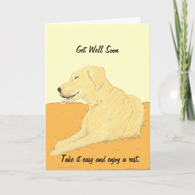 Golden Labrador Get Well Soon Card (Front)