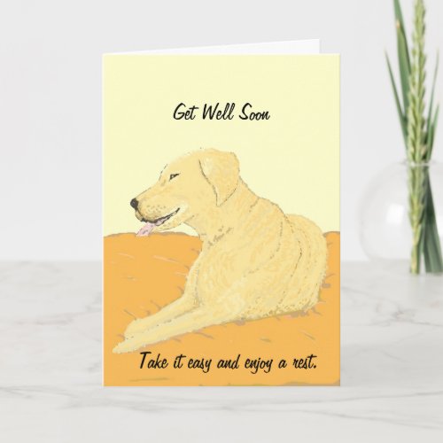 Golden Labrador Get Well Soon Card