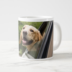 Golden Labrador In Rearview Mirror Giant Coffee Mug