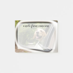 Golden Labrador In Rearview Mirror Post-it Notes