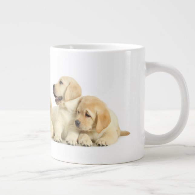 Golden Labrador Puppy Pile Giant Coffee Mug (Right)