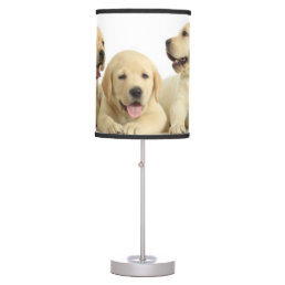 Golden Labrador Puppy Pile Table Lamp