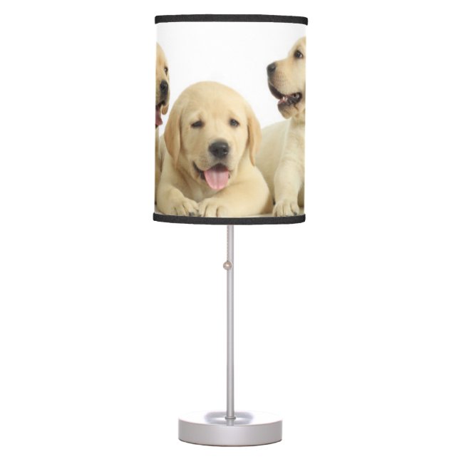 Golden Labrador Puppy Pile Table Lamp (Front)