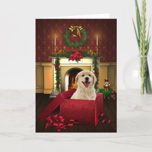 Golden Labrador Retiever Christmas Holiday Card