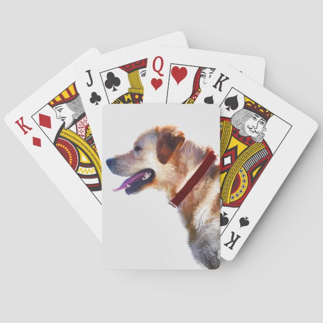 Golden Labrador Retriever Dog-lover Gift Poker Cards (Back)