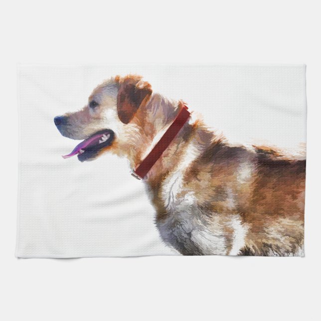 Golden Labrador Retriever Dog-lover Gift Towel (Horizontal)