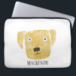Golden Labrador Retriever Dog Name  Laptop Sleeve<br><div class="desc">A funny Golden Labrador Retriever dog to make you smile.
Change or remove the name to customize.  Original art by Nic Squirrell.</div>