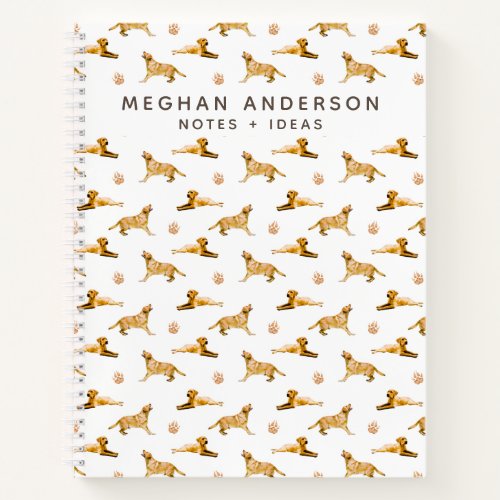 Golden Labrador Retriever Dog Pattern Notebook