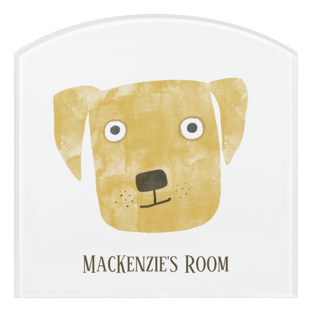 Golden Labrador Retriever Dog Personalized Door Sign (Contour Front)