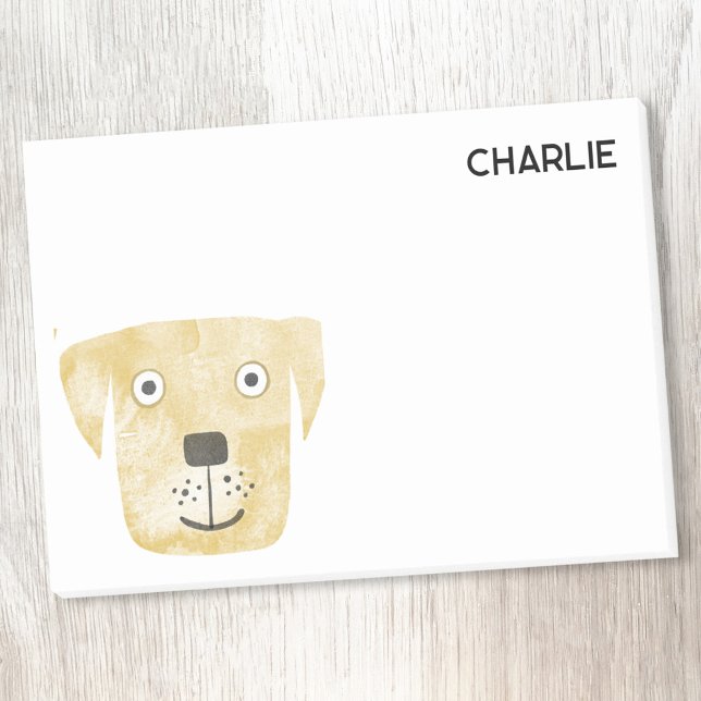 Golden Labrador Retriever Dog Personalized Post-it Notes (Golden Labrador Retriever Dog personalized name post it notes)
