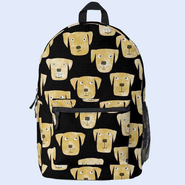 Golden Labrador Retriever Dog Printed Backpack (Golden labrador retriever dog watercolor pattern backpack)