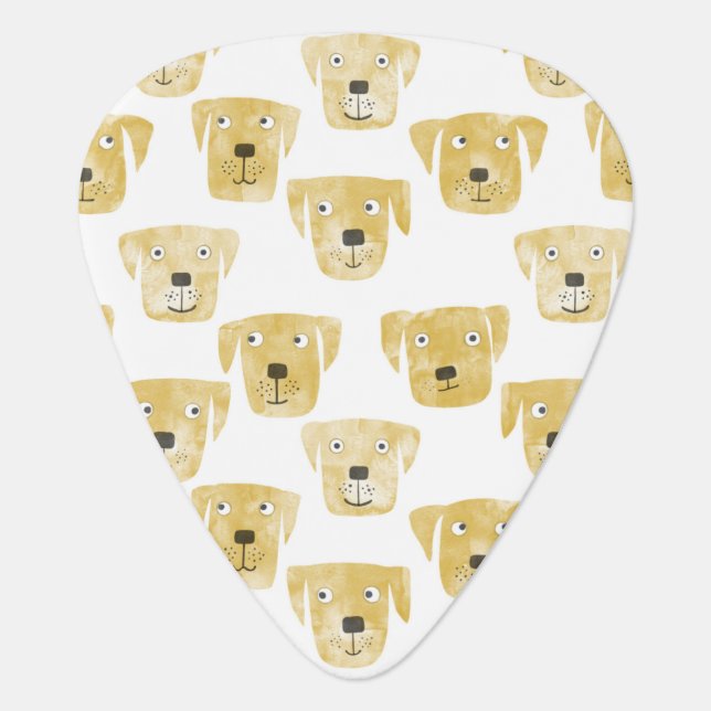 Golden Labrador Retriever Dog Watercolor Guitar Pick (Front)