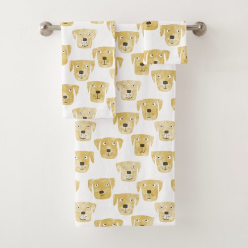 Golden Labrador Retriever Dogs Bath Towel Set