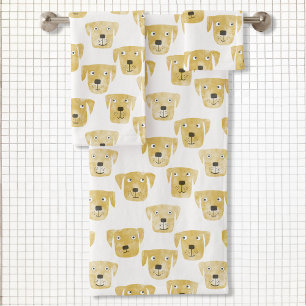 Golden Labrador Retriever Dogs Bath Towel Set