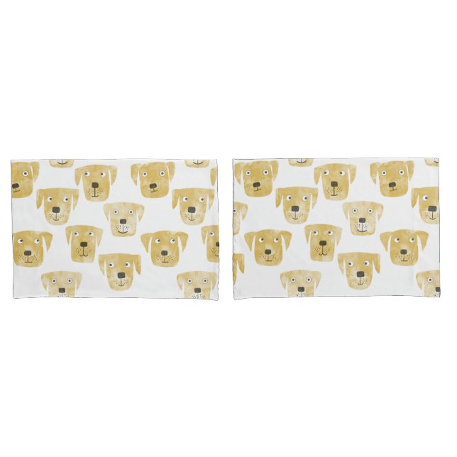 Golden Labrador Retriever Dogs Pillow Case (Front-Set)