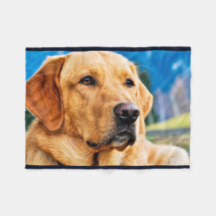 Golden Labrador Retriever Fleece Blanket