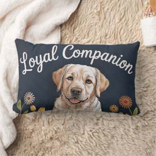 Golden Labrador Retriever Quilt Design – Playful  Lumbar Pillow