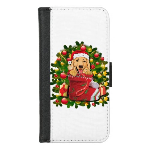 golden labrador retriever stocking christmas  iPhone 87 wallet case